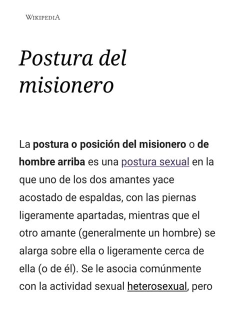 misionero invertido|Postura del misionero